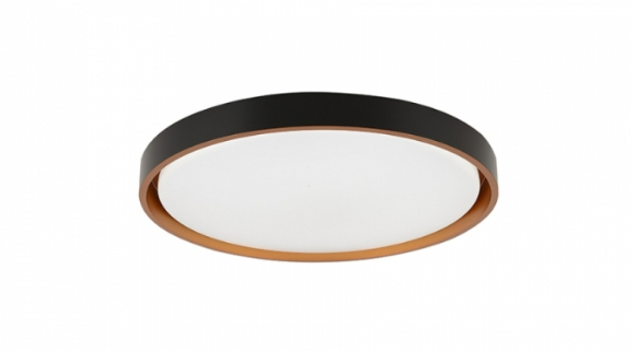 Plafon Led Montana Sobrepor Preto E Dourado - Hevvy