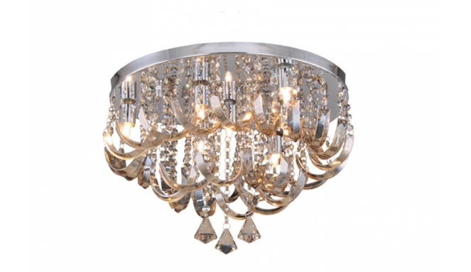 Plafon Arcos De Cristal 7 Lampadas Champanhe