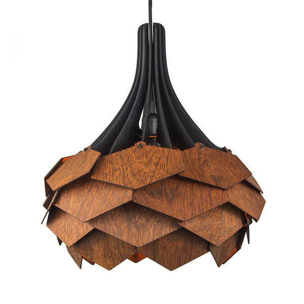 Lustre Pendente em Madeira - PINHO BLACK