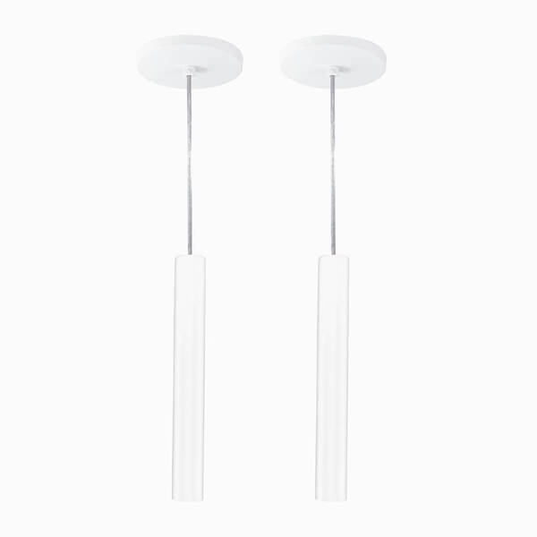 Kit 2 Pendente Tubo Palito Moderno 30cm - Branco