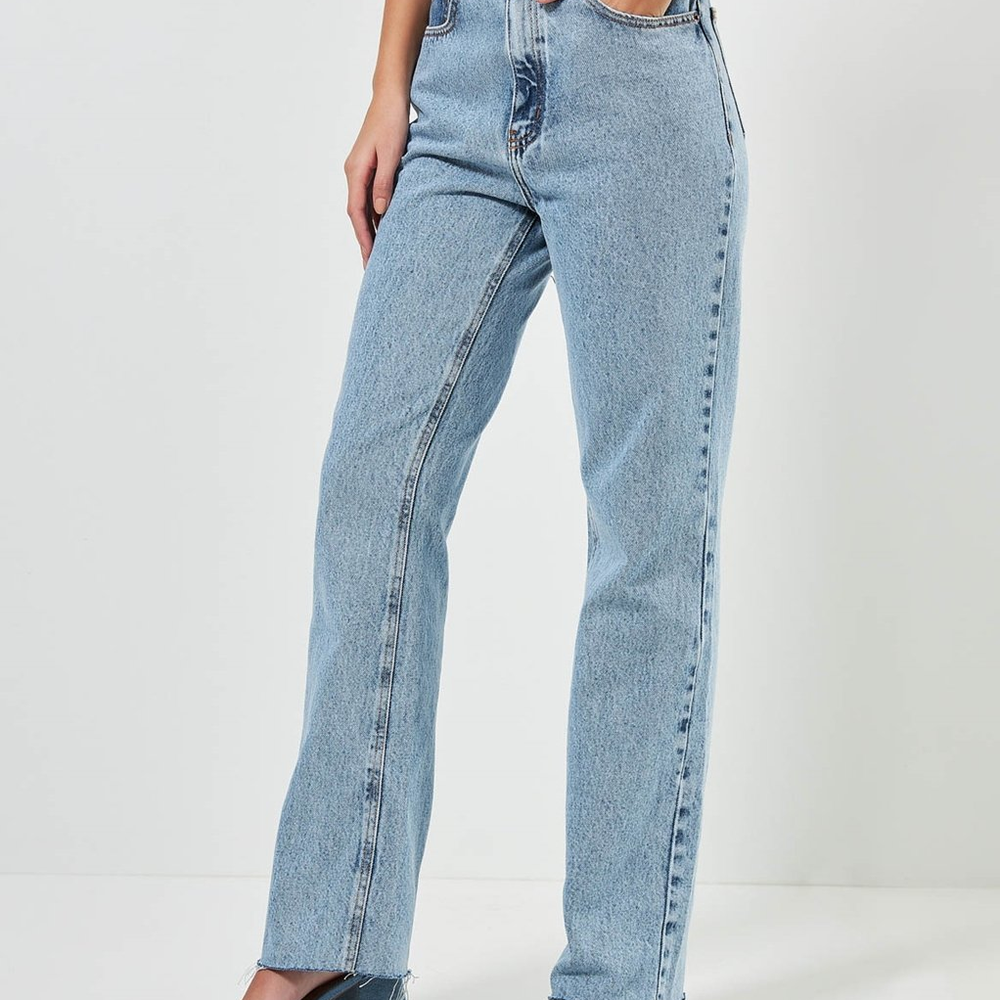 Calça Jeans Wide Leg De Cintura Alta