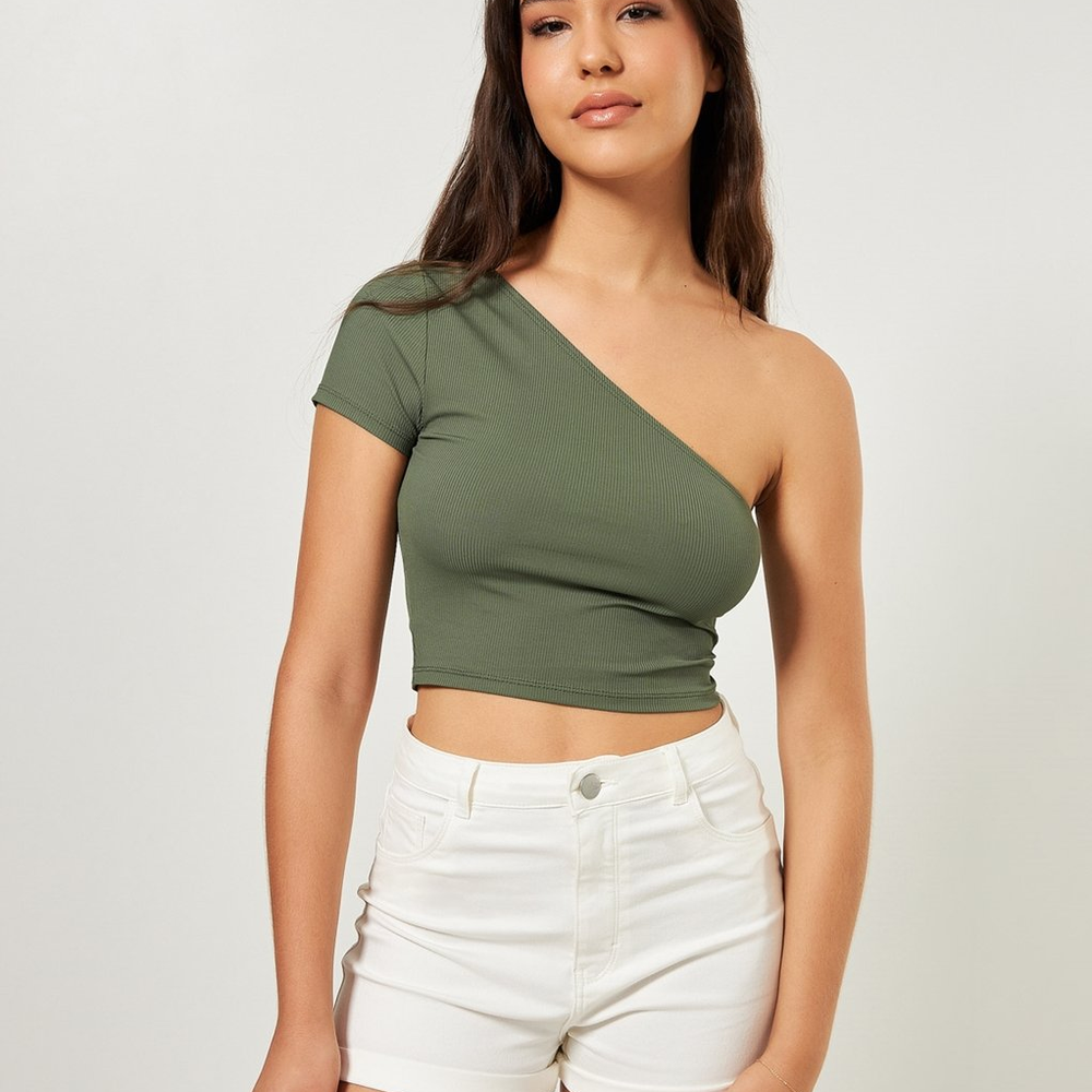 Blusa Cropped Com Ombro Só