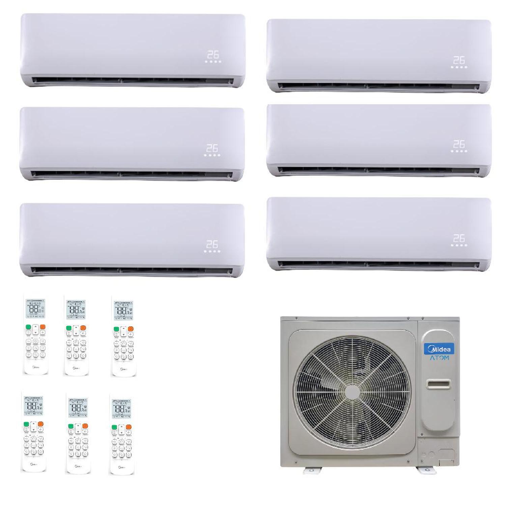 Ar Condicionado Multi Split Inverter Midea Atom 56.000 BTUs (4x 9000 HW + 2x 12000 HW ) Quente Frio