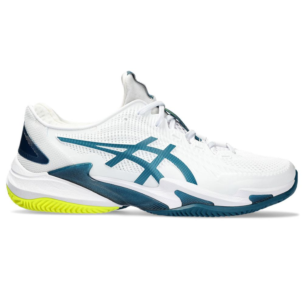 Tênis ASICS Court FF 3 Clay - Masculino - Branco, Azul e Amarelo