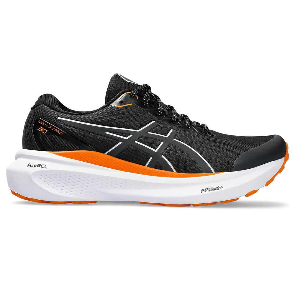 Tênis ASICS GEL-Kayano 30 Lite-Show - Feminino - Preto com Branco e Laranja