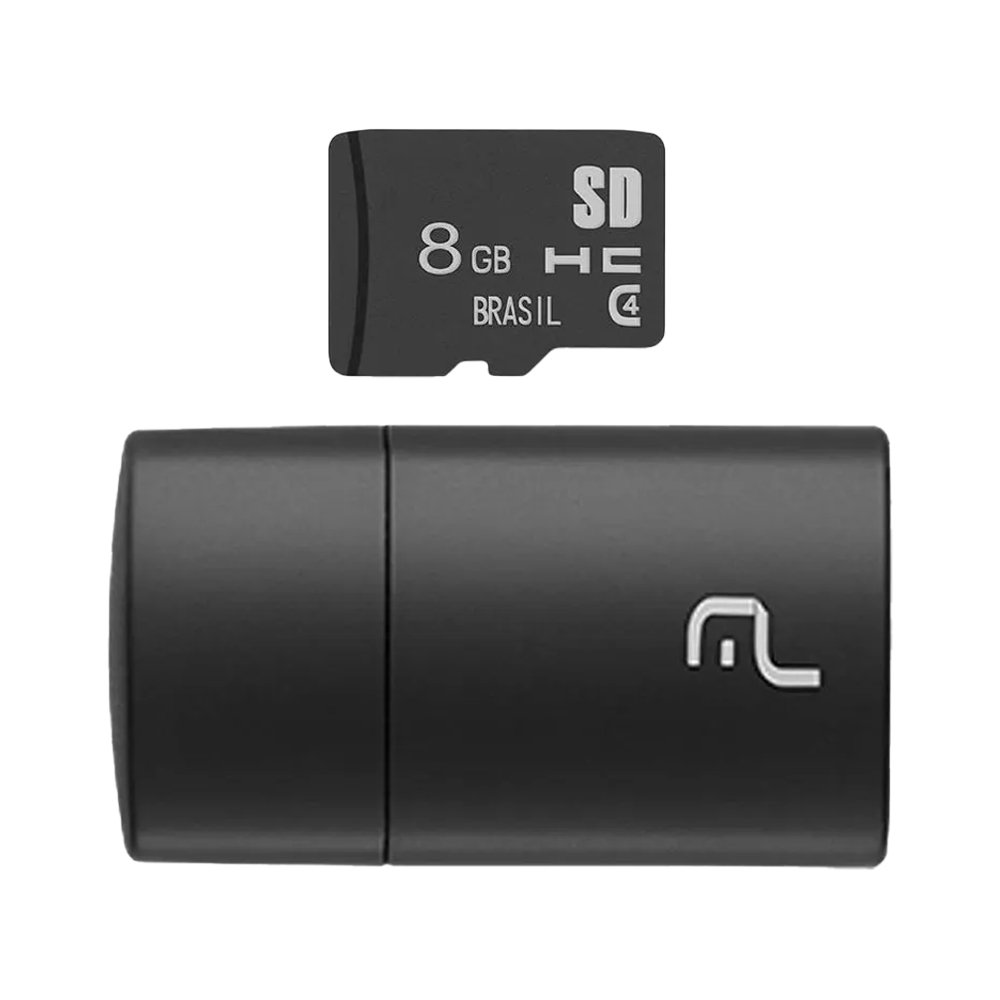 Cartão de Memória Multilaser Micro SD 8GB, MC161 2x1, Classe 4