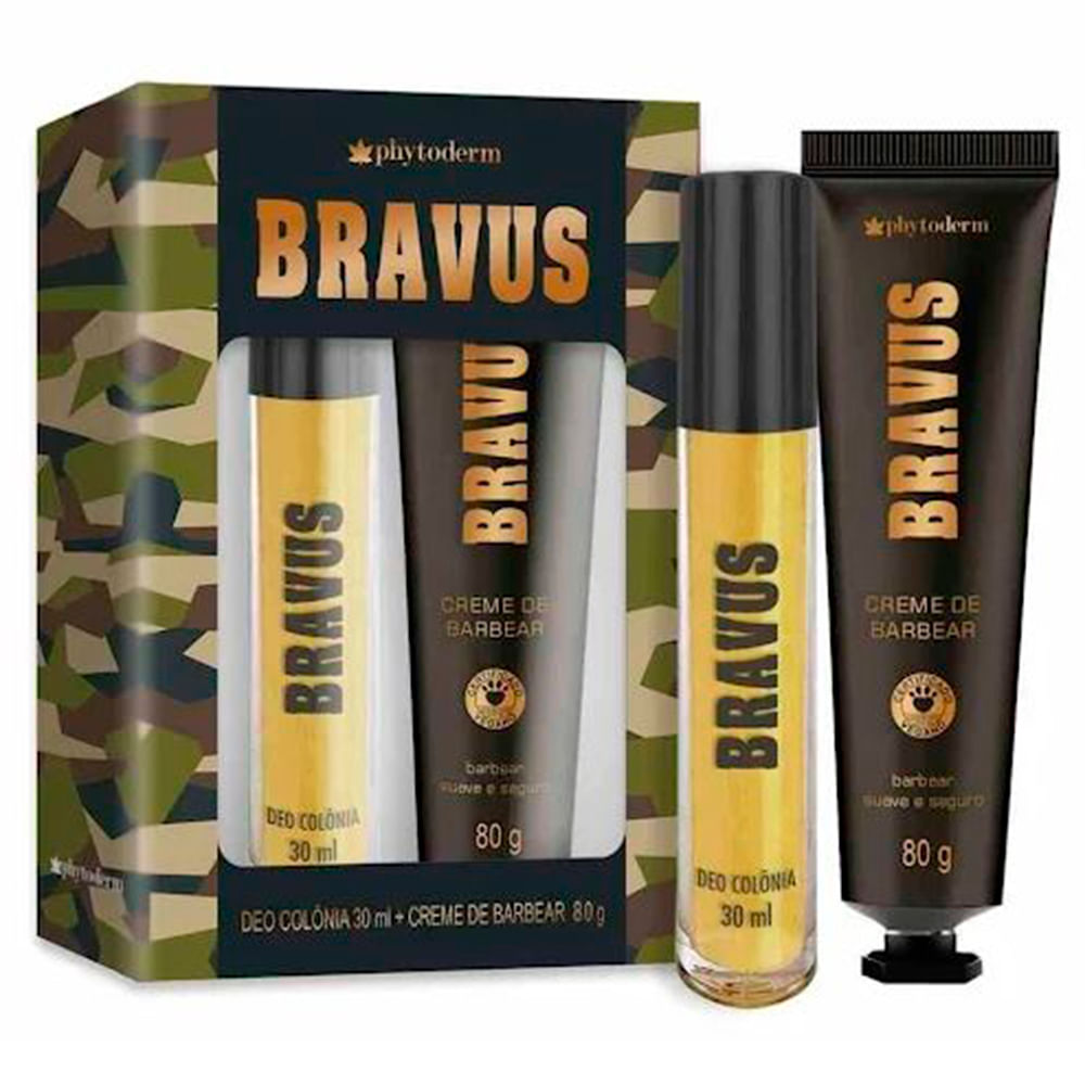 Kit Phytoderm Bravus Mini 30ml e Creme Barbear 80g Único