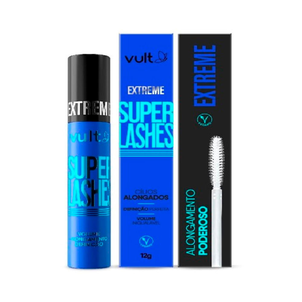 Máscara de cílios vult extreme super lashes 10g única