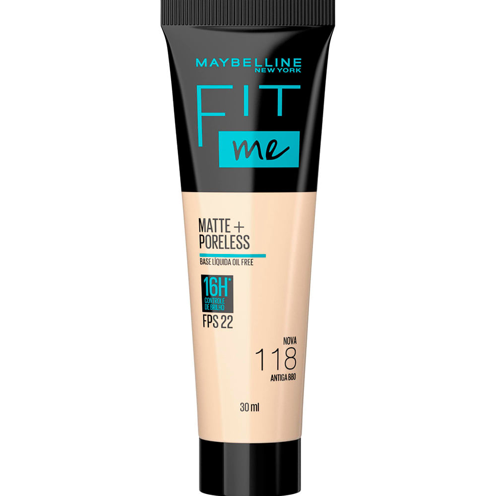 Base líquida maybelline ny fit me matte fps 22 cor 326 antiga n220 30ml único