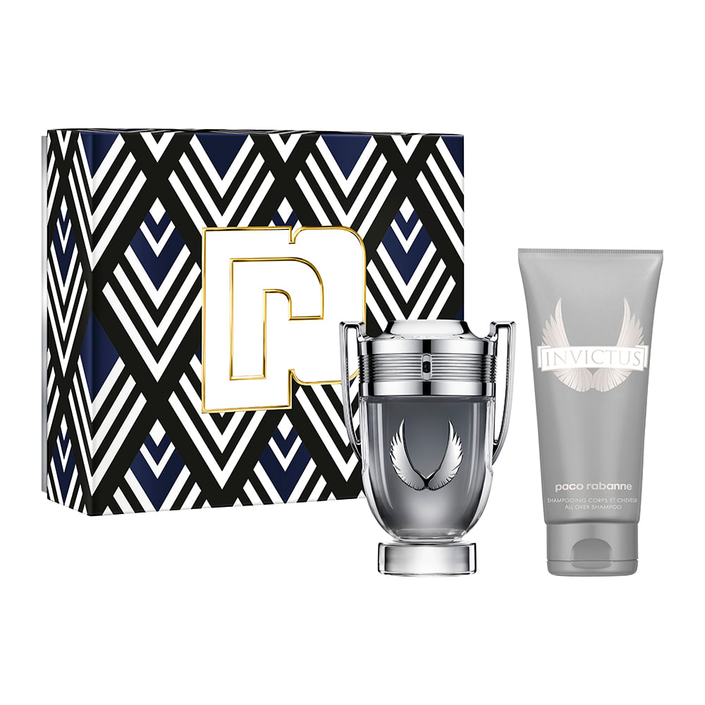 Kit rabanne invictus platinum eau de parfum 100ml e shampoo all over 100ml