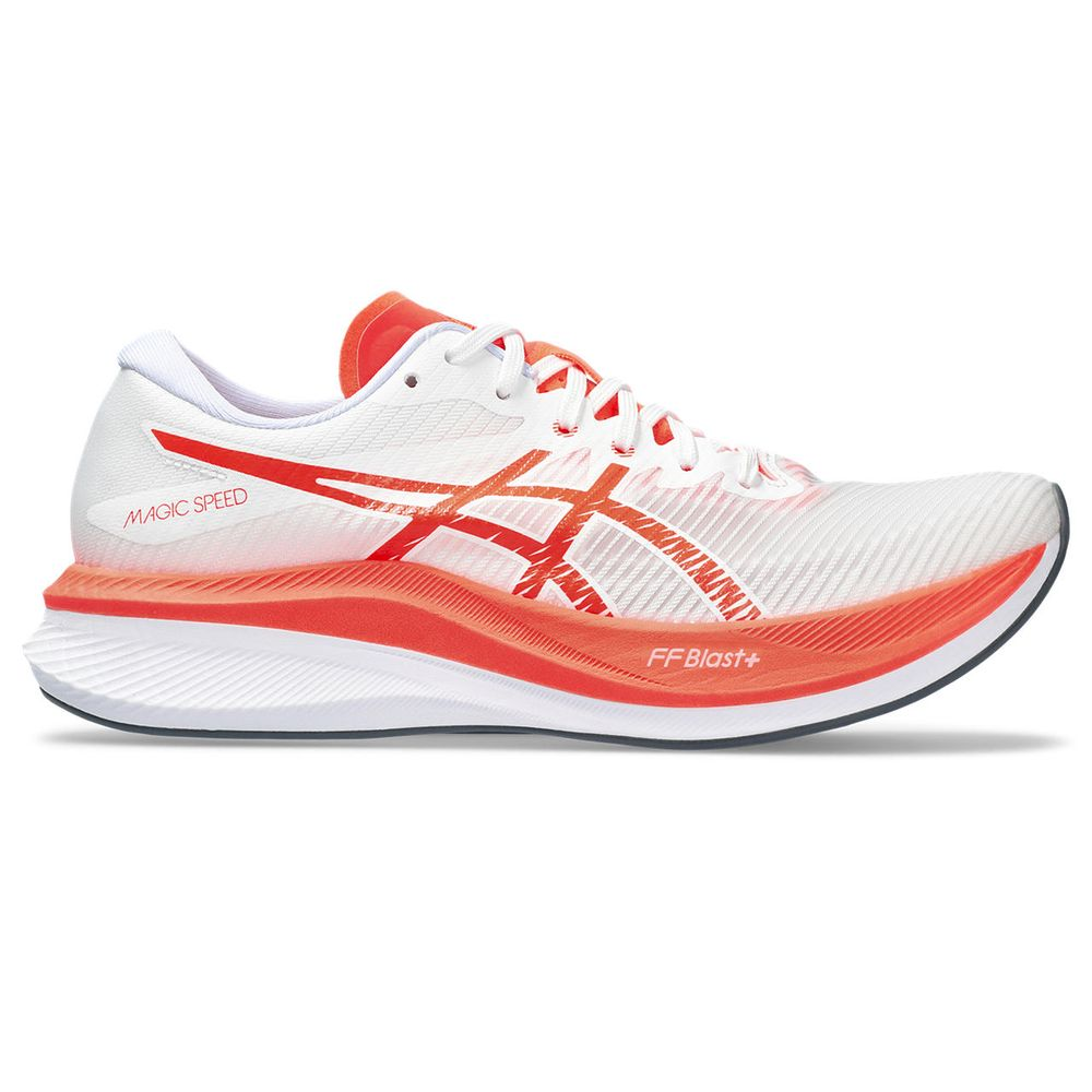 Tênis ASICS Magic Speed 3 - Feminino - Branco com Vermelho