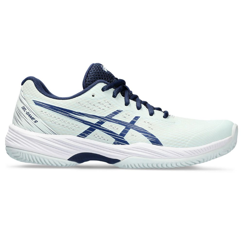 Tênis ASICS GEL-Game 9 Clay/Oc - Feminino - Verde com Branco e Azul Marinho