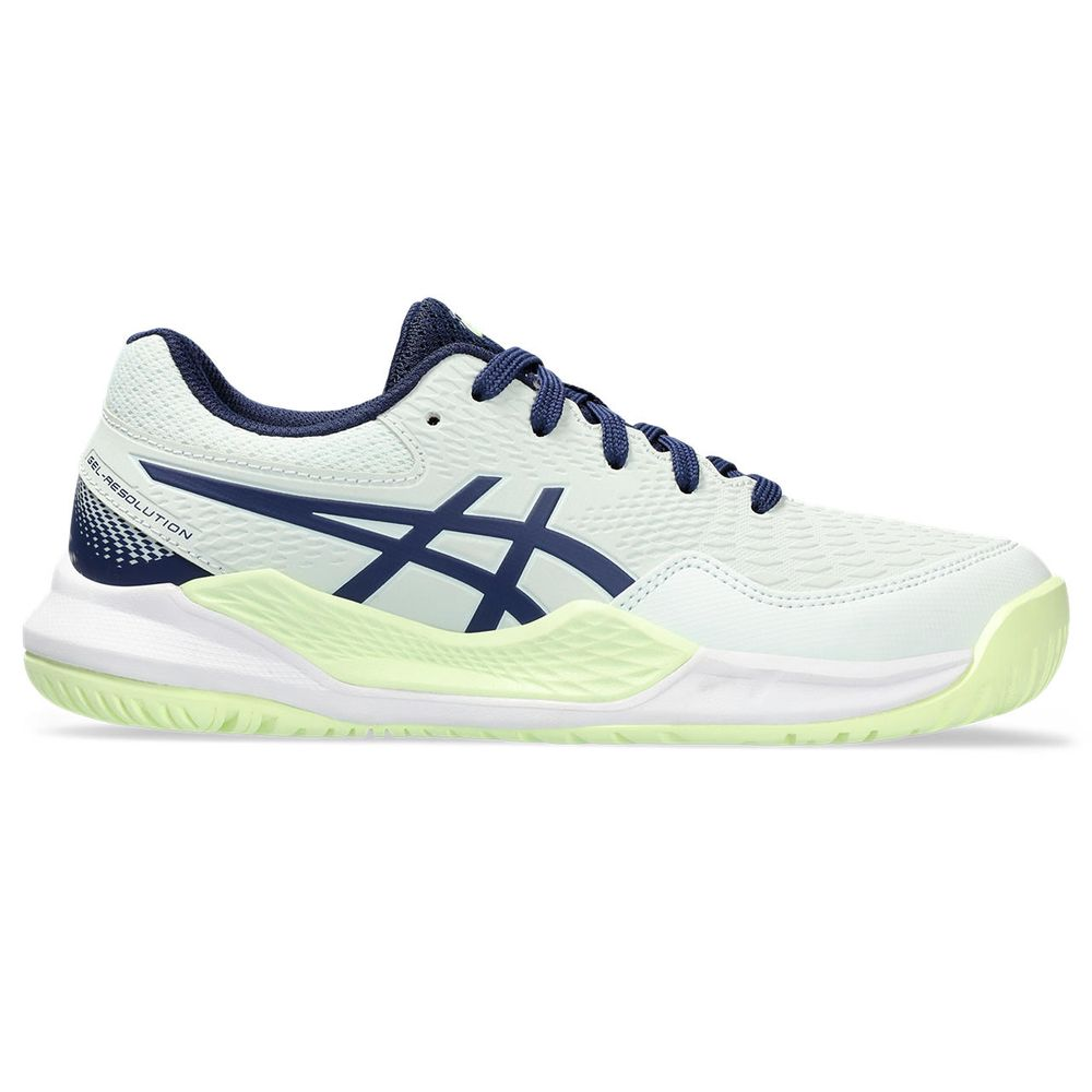 Tênis ASICS GEL-Resolution 9 GS - Infantil - Verde com Azul Marinho e Branco