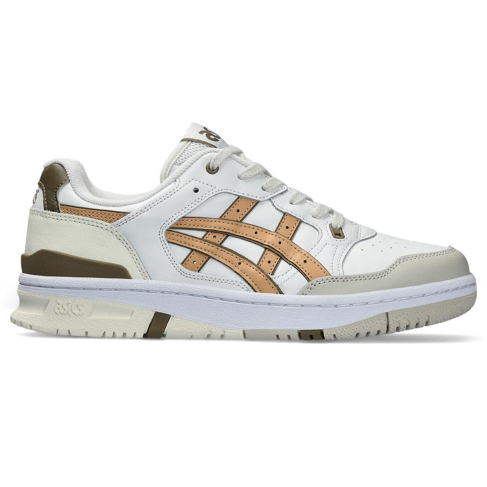 Tênis ASICS EX89 - Masculino - Branco e Laranja com Creme e Marrom