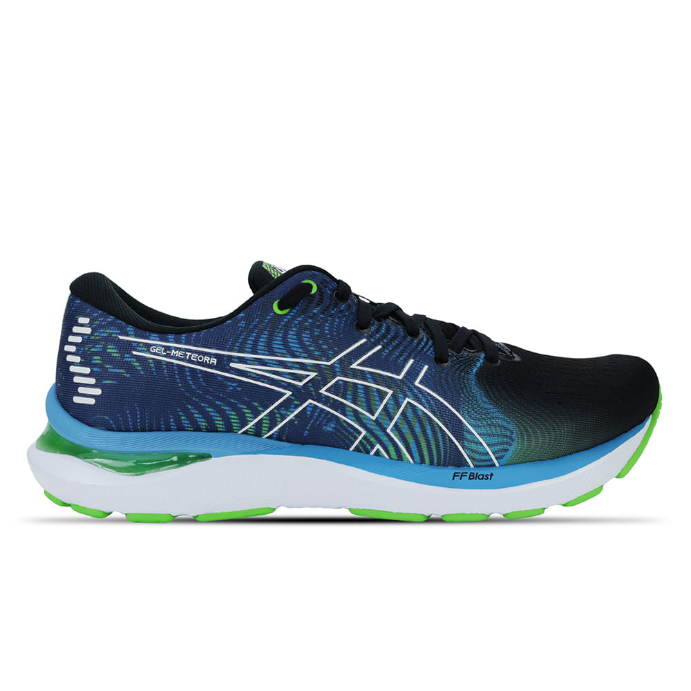 Tênis ASICS GEL-Meteora - Masculino - Preto com Azul e Verde