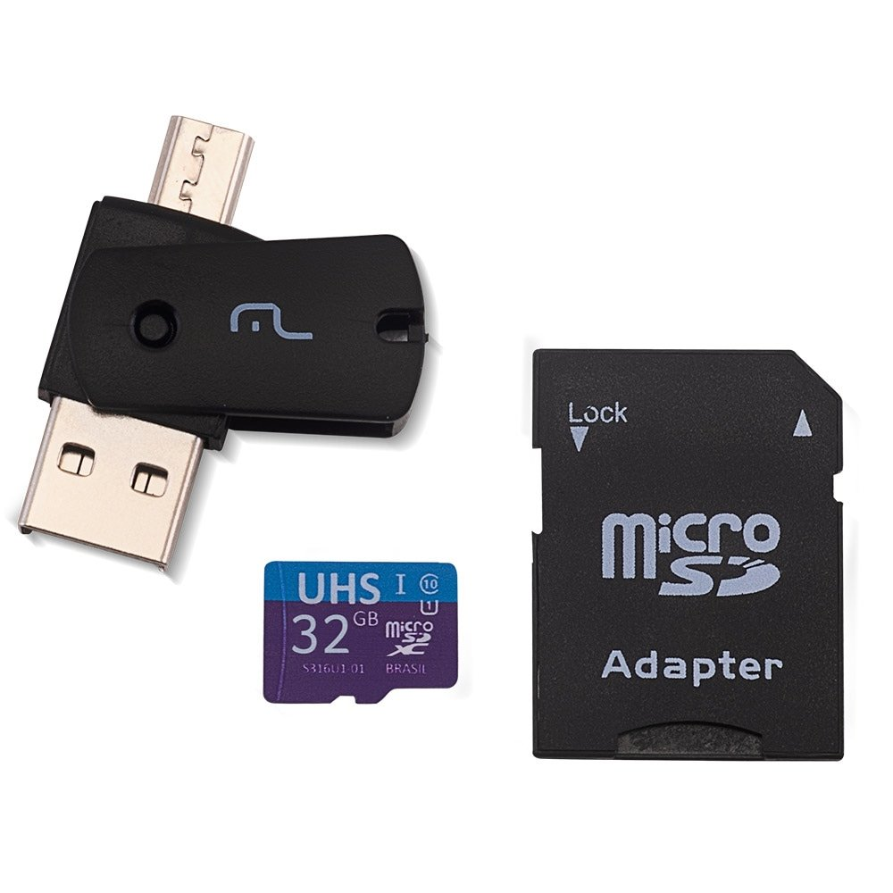 Kit 4 em 1 Cartão de Memória, Adaptador USB Dual Drive e Adaptador SD 32GB Multi - MC151 MC151