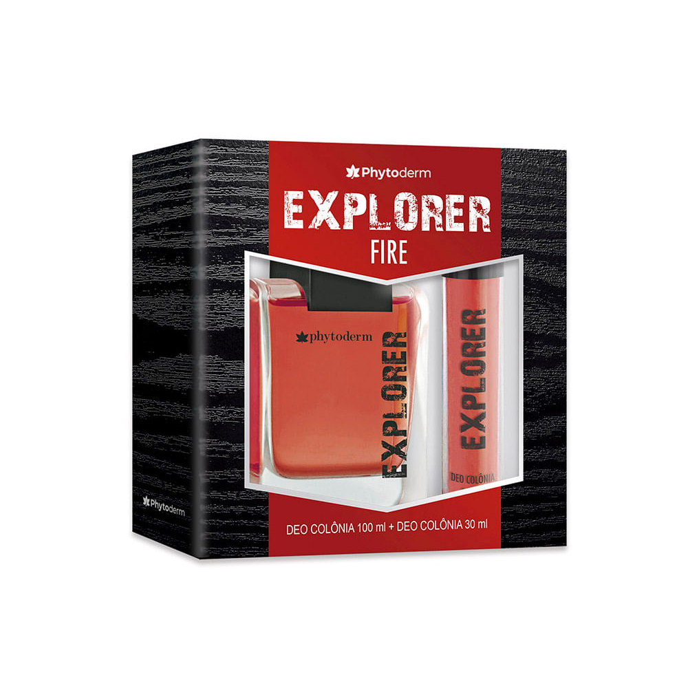 Kit presente phytoderm explorer fire com deo colônia 85ml e mini de bolso 30ml