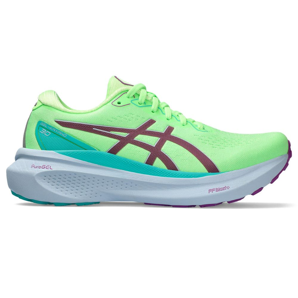 Tenis ASICS GEL Kayano 30 Lite Show Feminino Verde e Vinho com Azul e Roxo da ASICS com menor preco Melhor Comprar