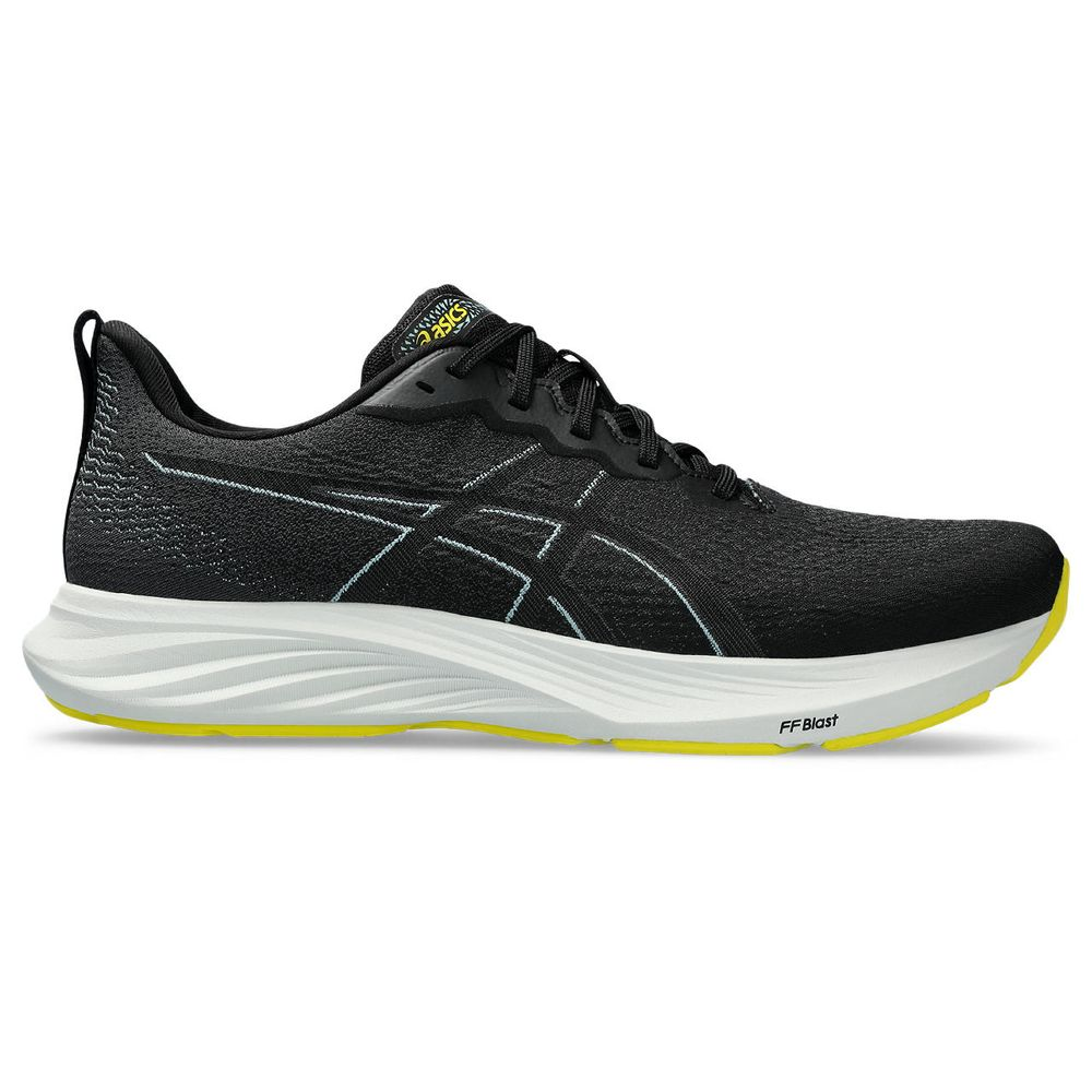 Tênis ASICS Dynablast 4 - Masculino - Cinza com Branco e Amarelo