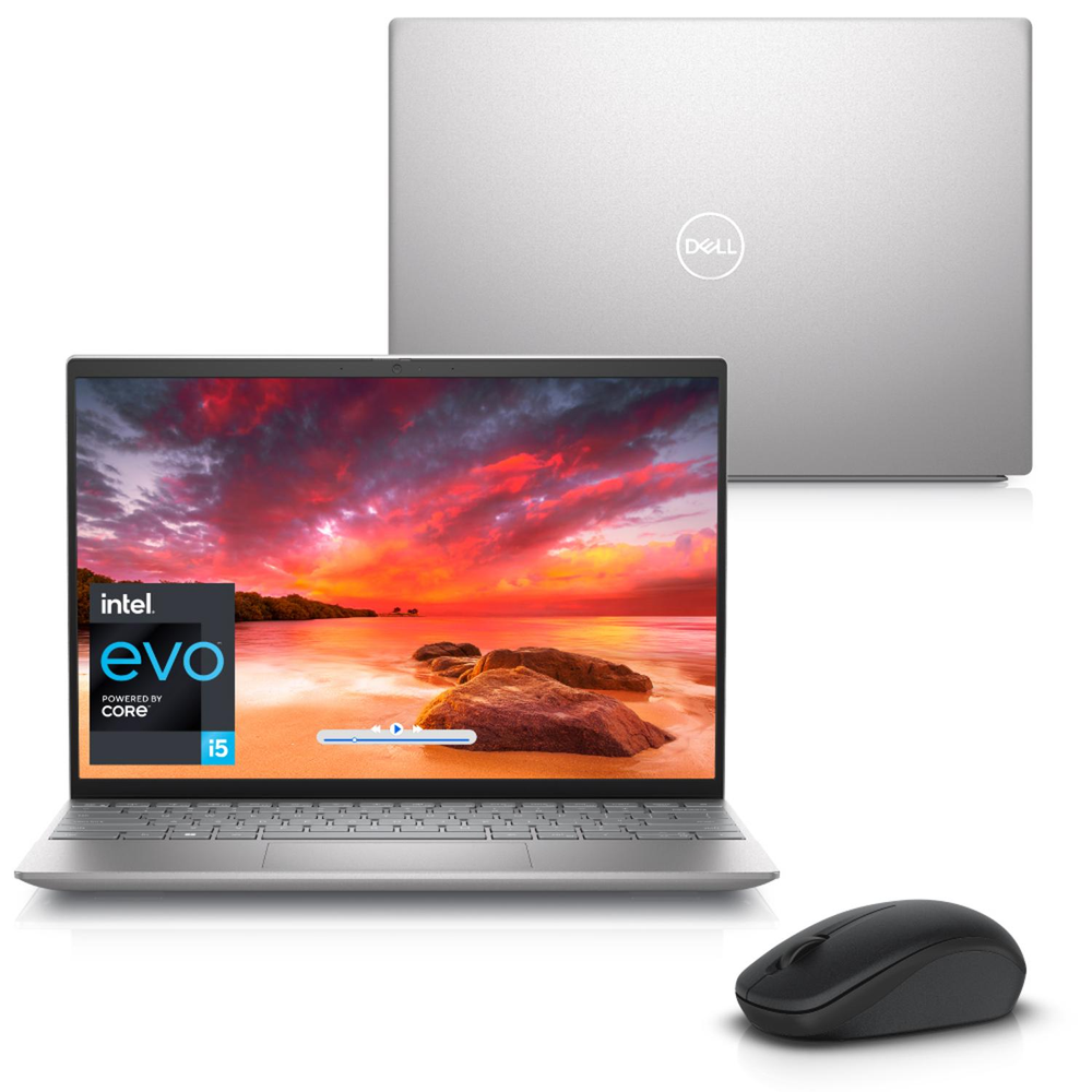 Notebook Dell Inspiron i13-i1300-M10SM 13.3" QHD+ 13ª Ger Plataforma Intel EVO Core i5 16GB 512GB SSD Win11 + Mouse WM126