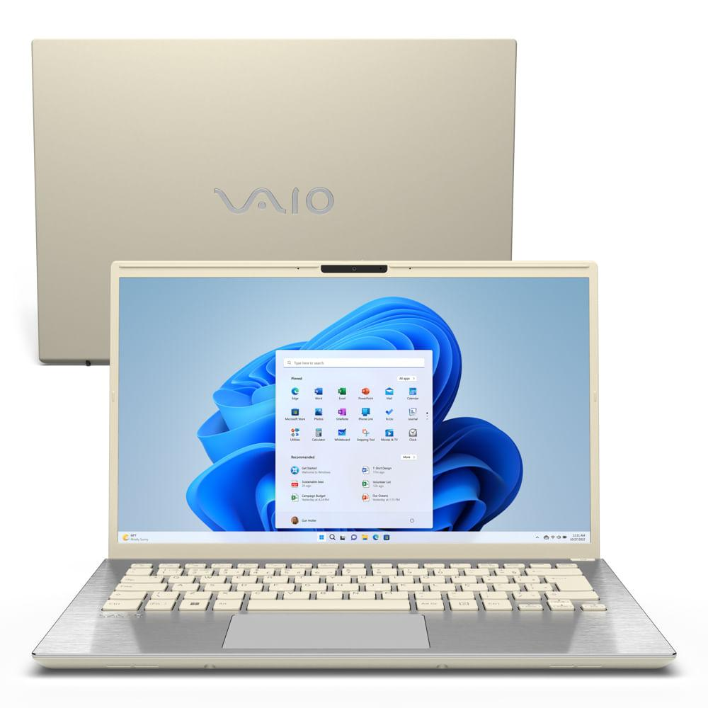 Notebook VAIO® F14 Intel® Core i3-1215U Windows 11 Home 8GB RAM 256GB SSD 14" Full HD Leitor Digital Branco