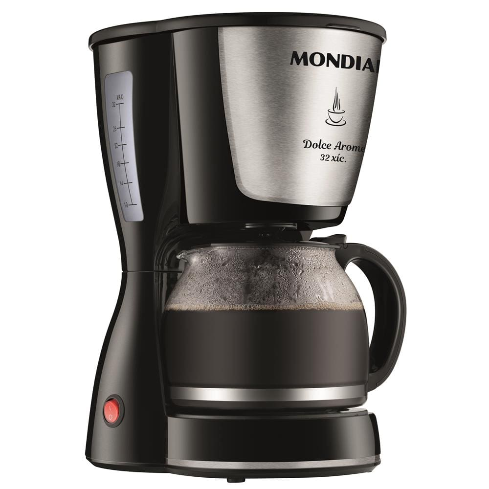 Cafeteira Elétrica Mondial Dolce Arome Inox C-32I 32 Xícaras - Preta - 220V