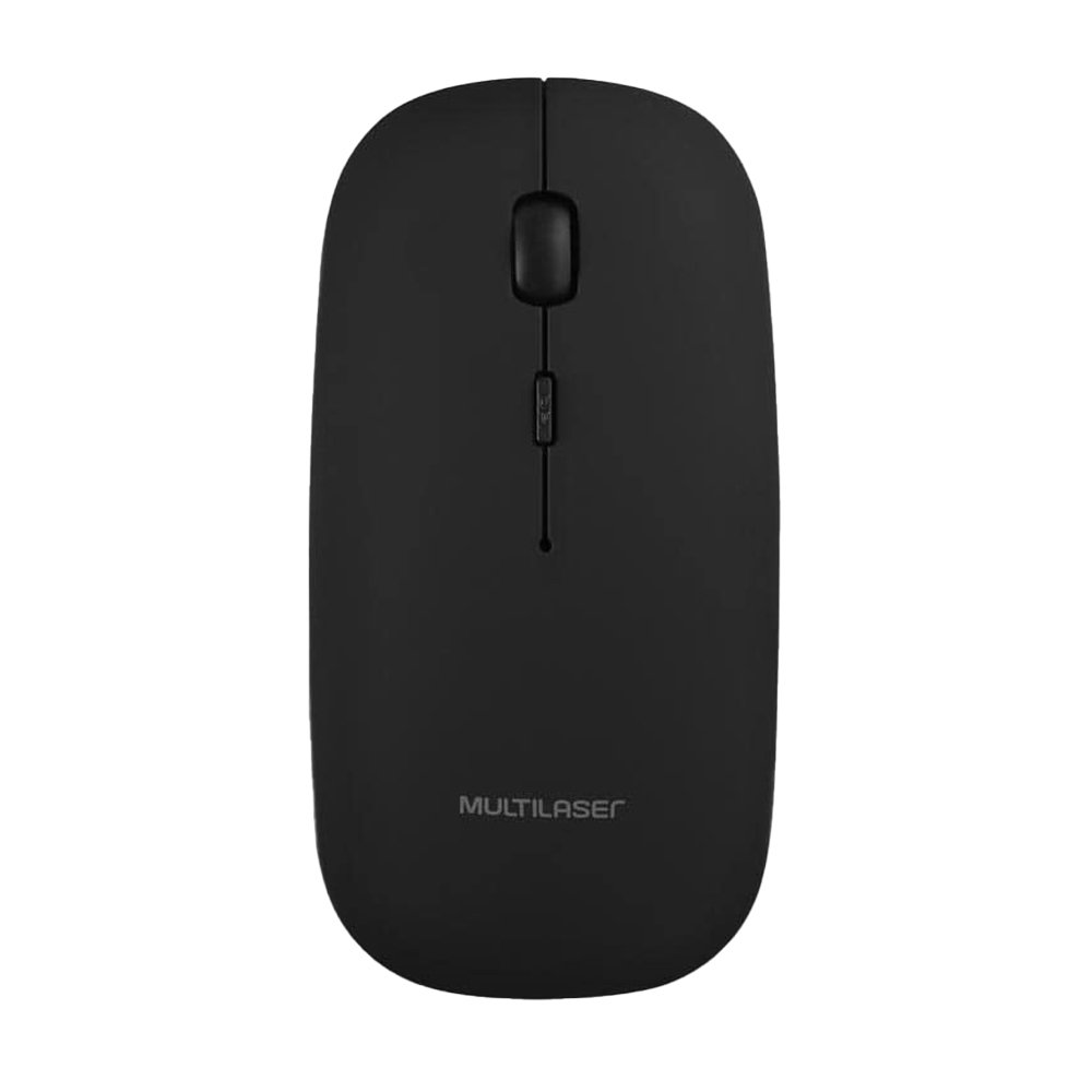 Mouse sem Fio Multilaser Slim MO290, USB, Bateria de Lítio, 2.4GHz, Preto