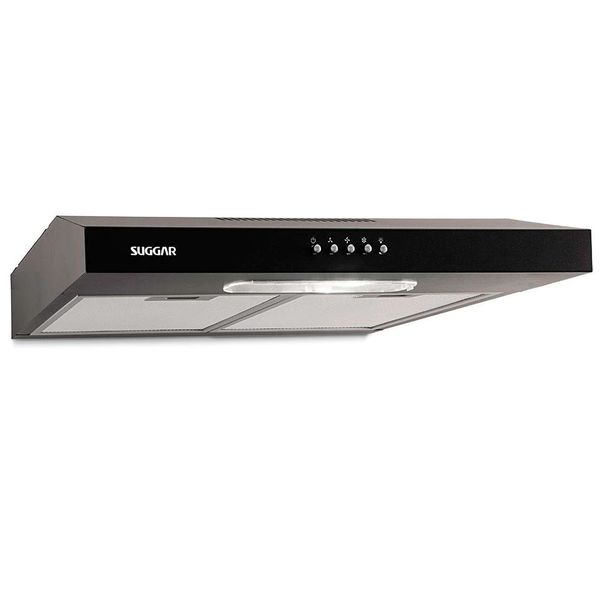 Depurador de Ar Suggar Slim DPS161PT/DPS162PT com 3 Velocidades - 60 cm Preto / 110V