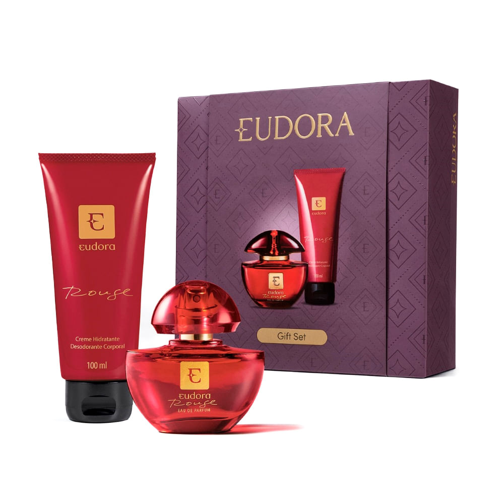 Kit presente eudora rouge eau de parfum 35ml + creme hidratante corporal 100ml