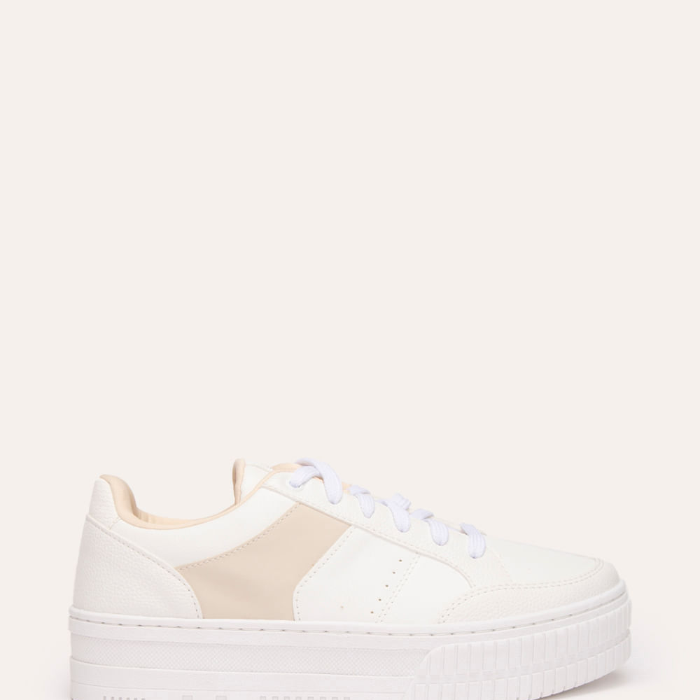 Tênis casual flatform com recorte ace branco