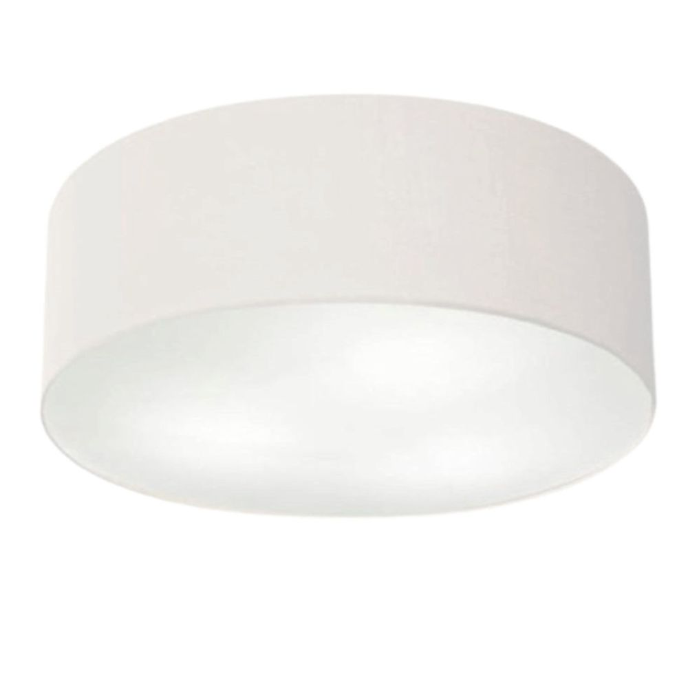 Plafon Cilíndrico Md-3006 Cúpula em Tecido 60x15cm Branco - Bivolt