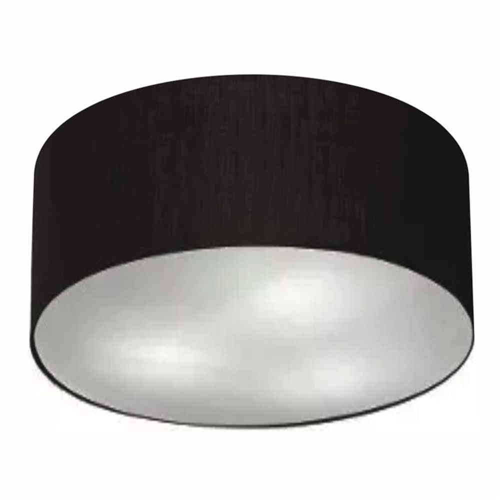 Plafon Cilíndrico Md-3013 Cúpula em Tecido 60x21cm Preto - Bivolt