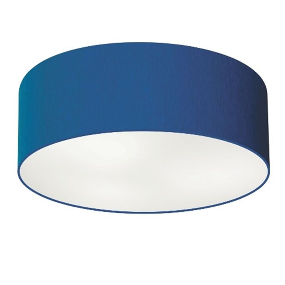 Plafon Cilíndrico Md-3006 Cúpula em Tecido 60x15cm Azul Marinho - Bivolt