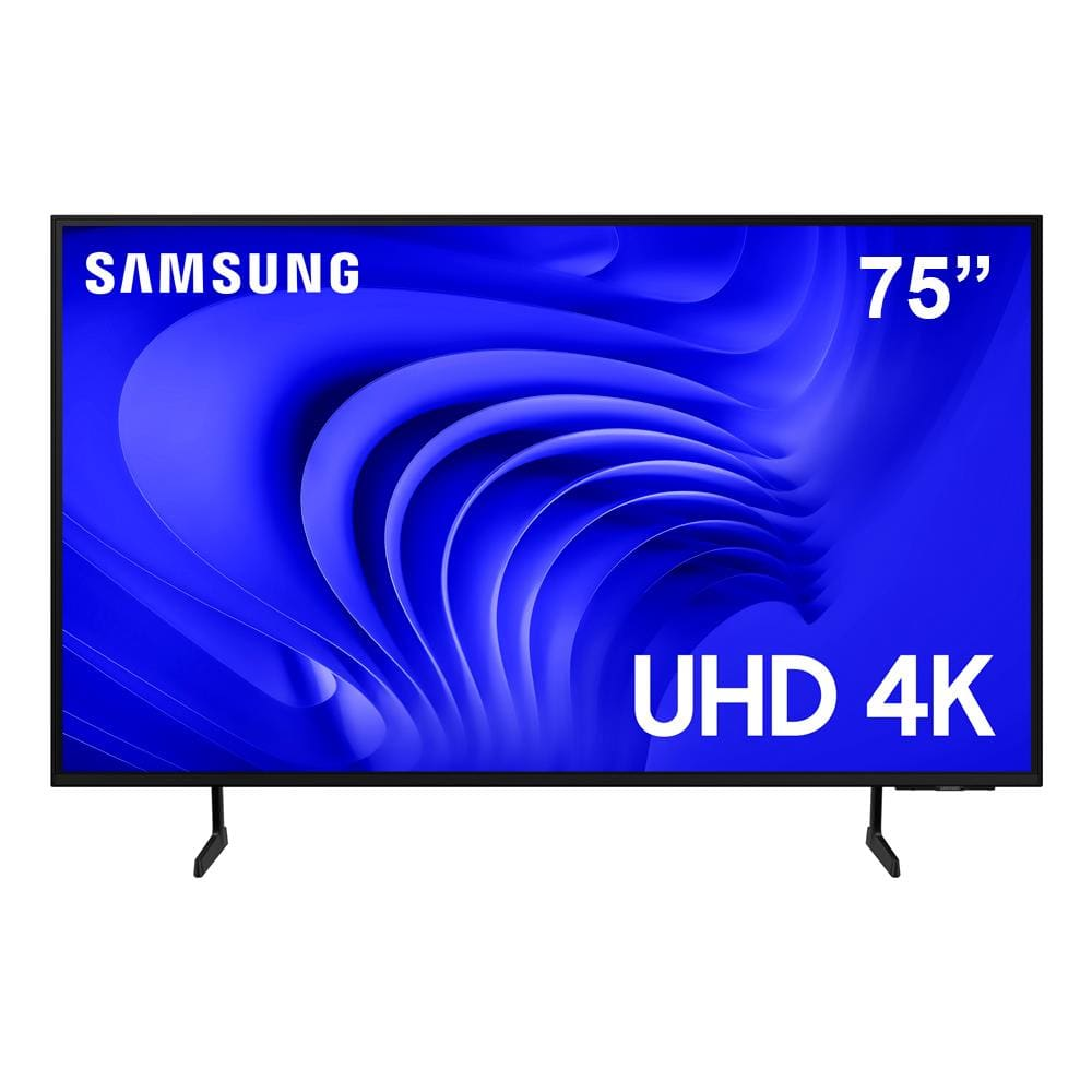 Smart TV 75 Samsung 75DU7700 LED, Processador Crystal 4K, Gaming Hub, AI Energy Mode, Alexa built-in, Wi-Fi, Bluetooth, USB e HDMI