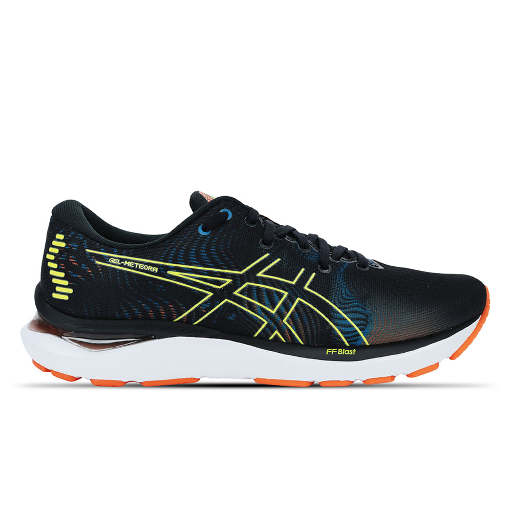 Tênis ASICS GEL-Meteora - Masculino - Preto com Amarelo e Laranja