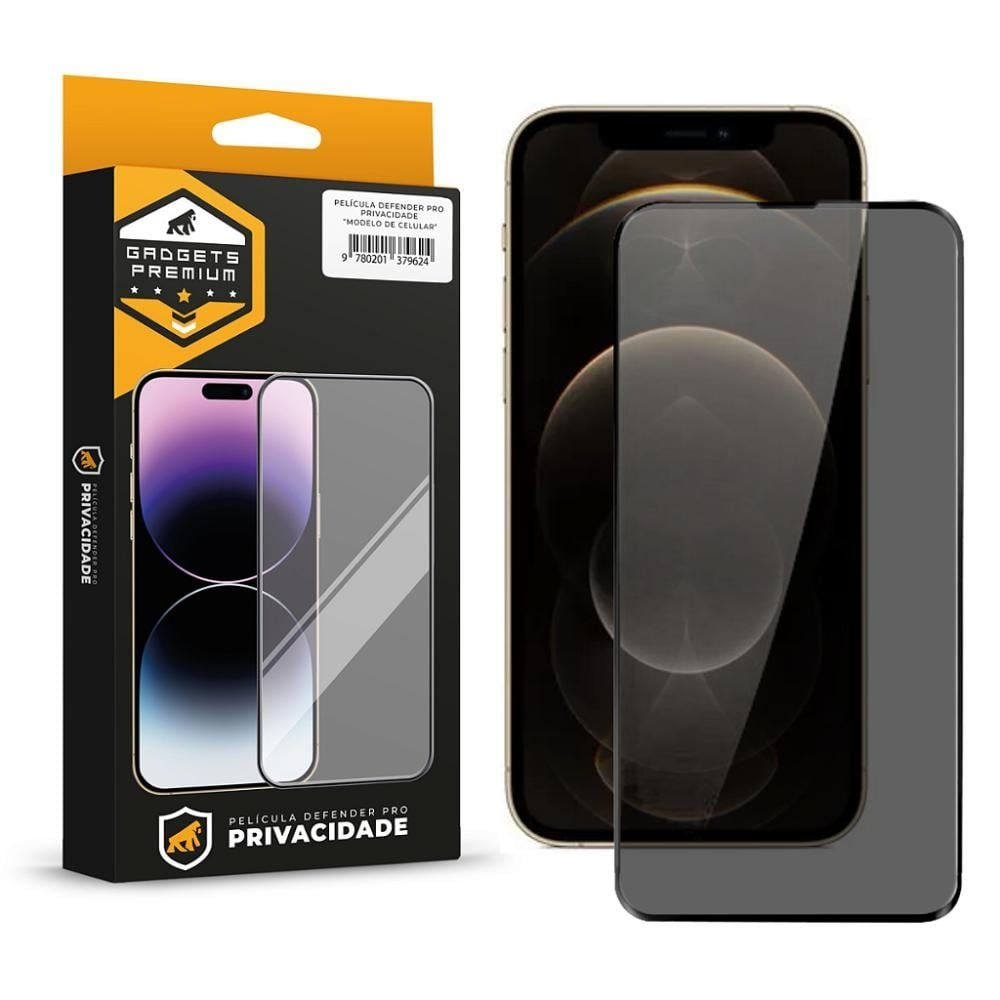 Pelicula para iPhone 12 Pro - Defender Pro Privacidade - Preta - Gshield