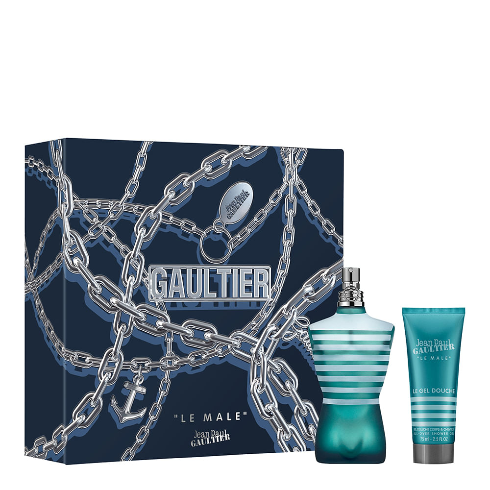 Kit jean paul gaultier le male eau de toilette 125ml e gel de banho all over 75ml