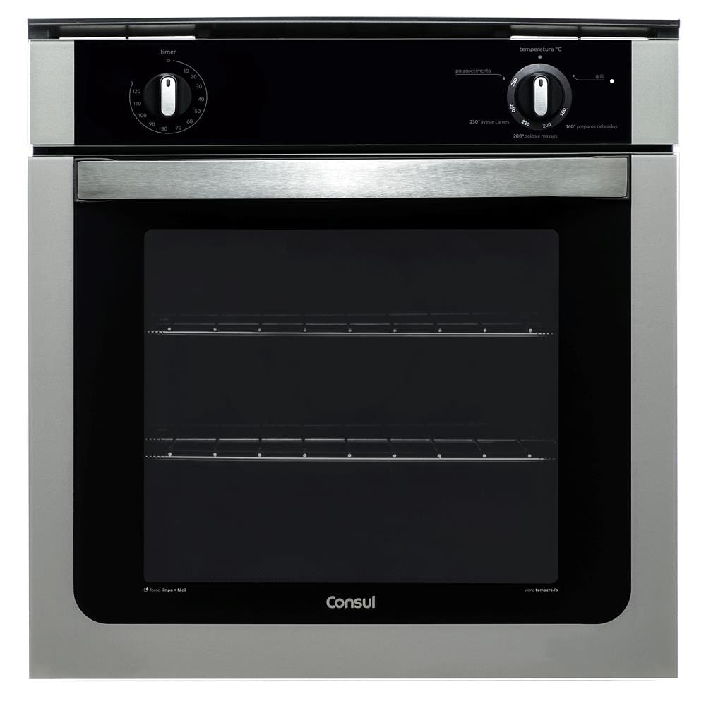 Forno de Embutir Consul a Gás COA84BR com Timer e Menu Controle Fácil - 78L - 220V