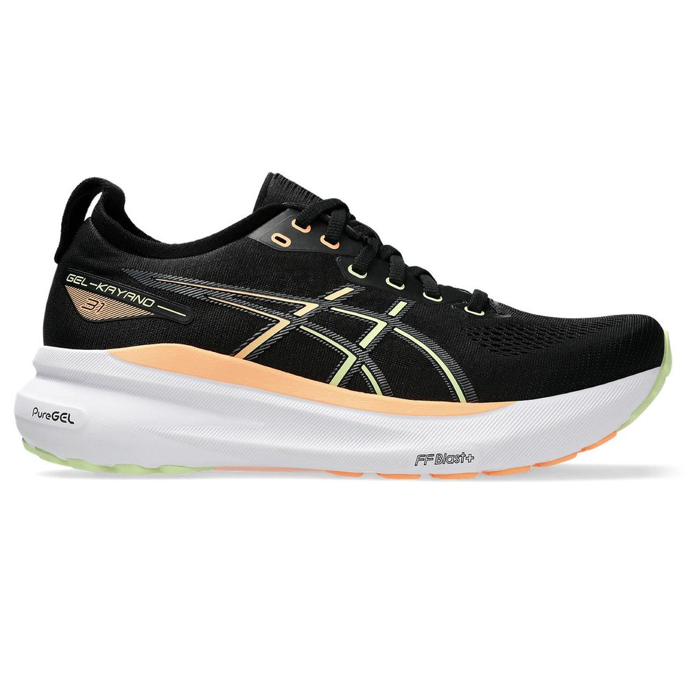 Tênis ASICS GEL-Kayano 31 - Masculino - Preto com Branco e Laranja