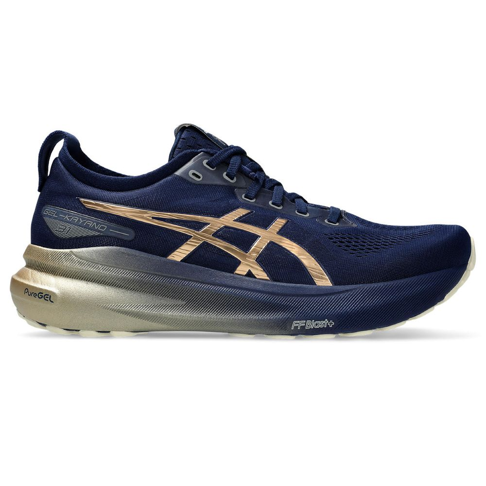 Tênis ASICS GEL-Kayano 31 Platinum - Masculino - Azul Marinho com Dourado