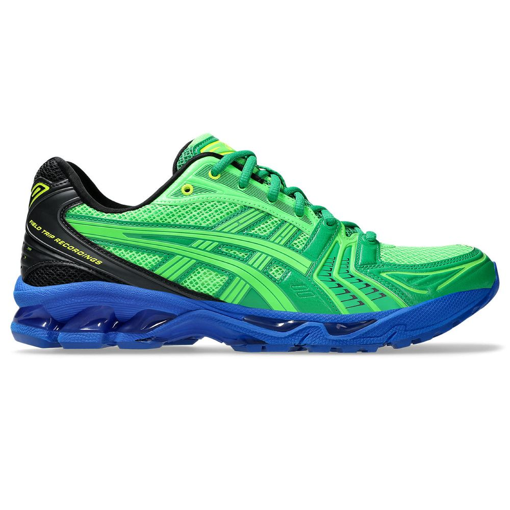 Tênis ASICS GEL-Kayano 14 x Field Trip Recordings x Zack Bia - Unissex - Verde com Azul e Preto