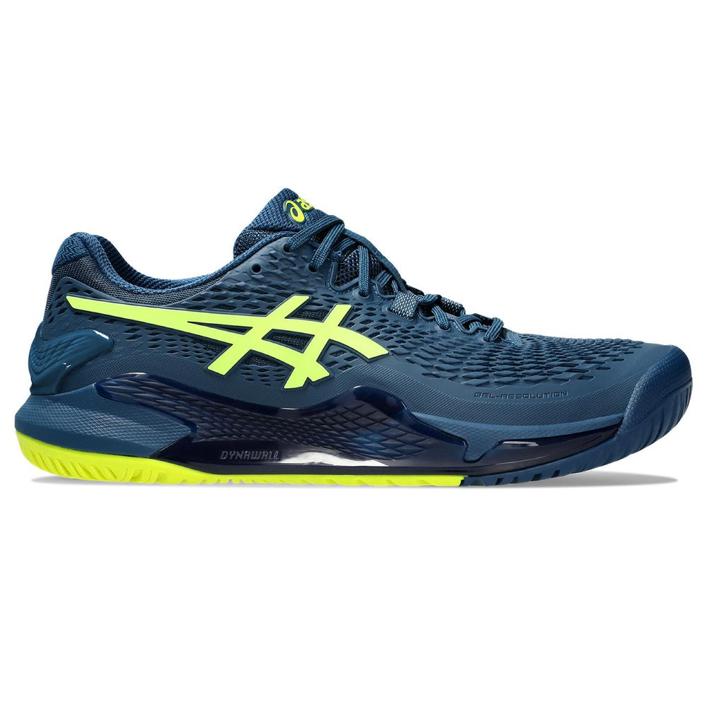 Tênis ASICS GEL-Resolution 9 - Masculino - Azul Marinho com Verde