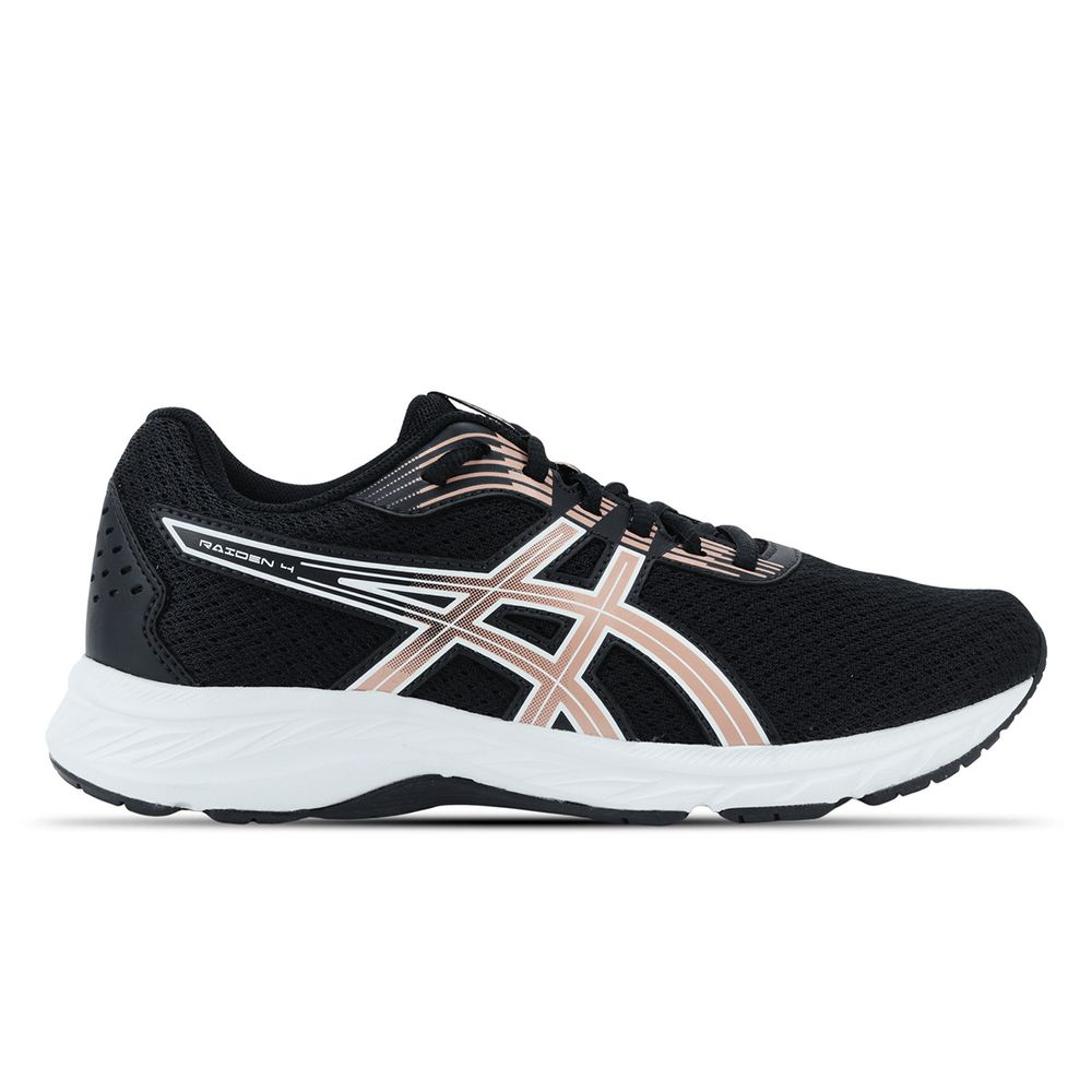 Tênis ASICS Raiden 4 - Feminino - Preto com Branco e Rosa