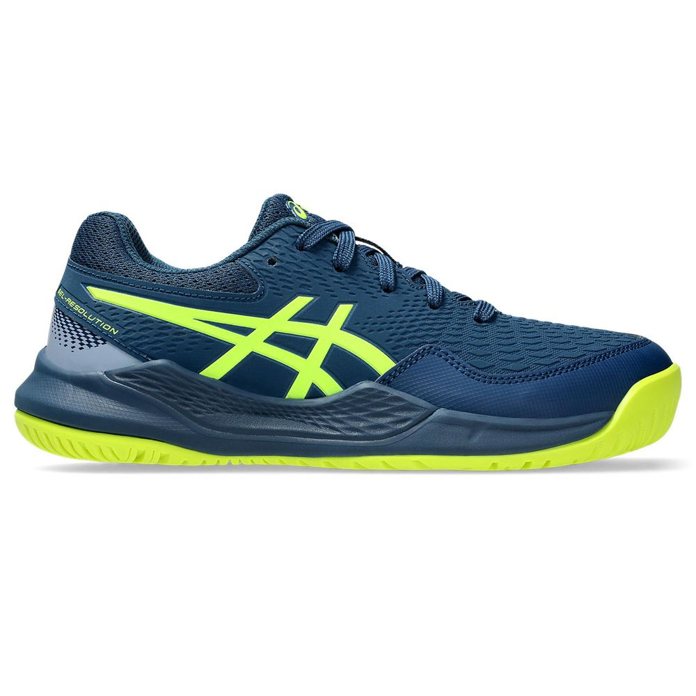 Tênis ASICS GEL-Resolution 9 GS - Infantil - Azul Marinho com Verde