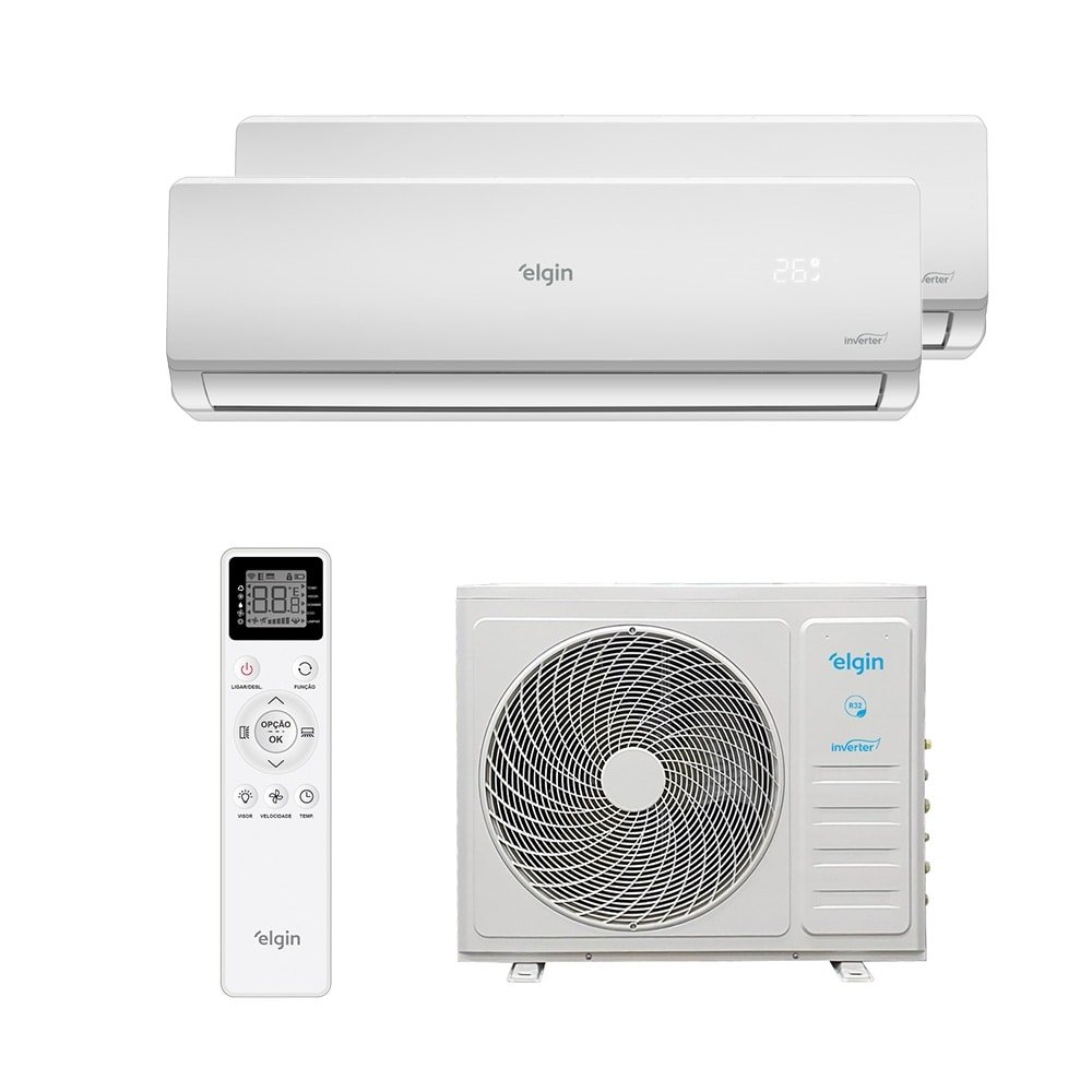 Ar Condicionado Multi Split Inverter Elgin Hw R-32 Wifi 18000 Btus (2x Evap 9000) Quente/f