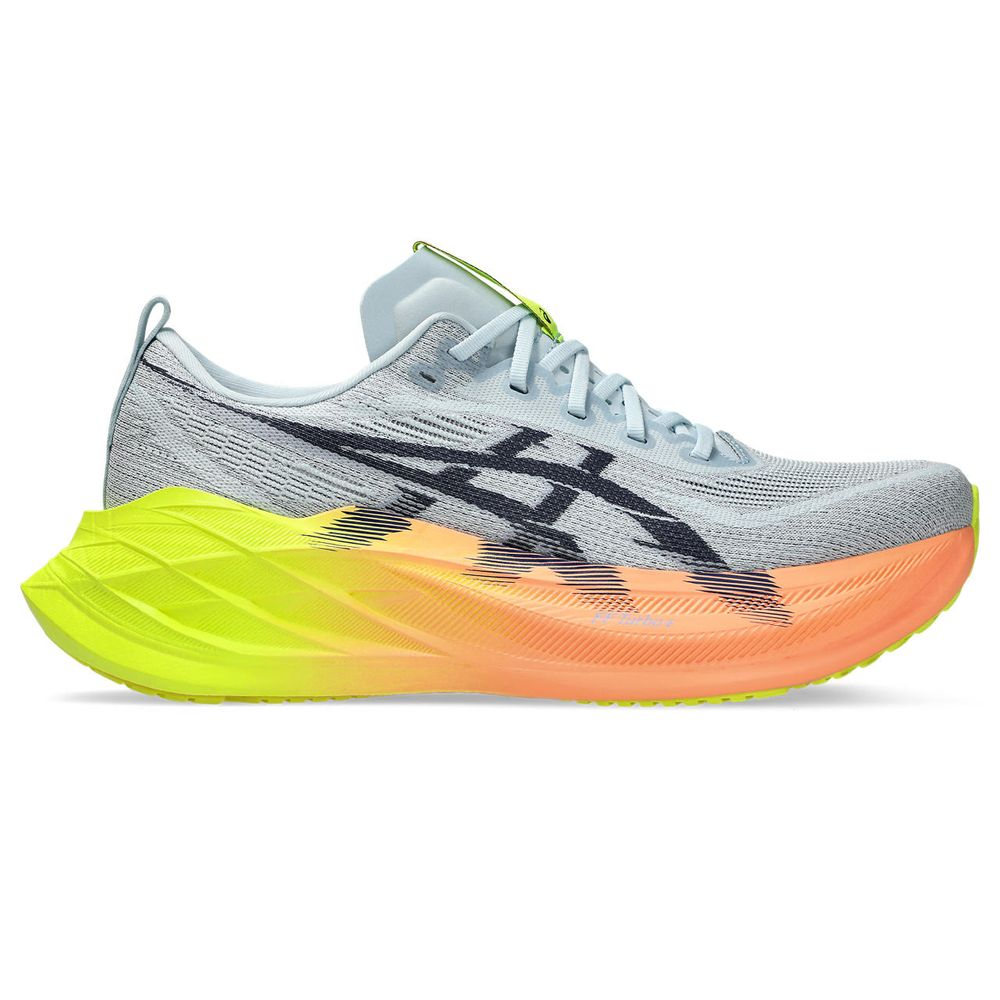 Tênis ASICS Superblast 2 Paris - Unissex - Cinza com Verde e Laranja