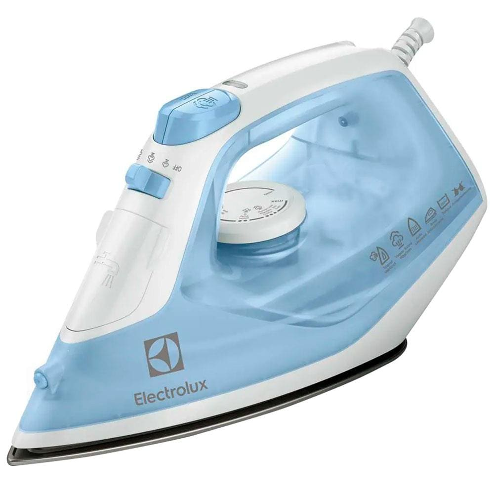 Ferro de Passar a Vapor Base Antiaderente com Spray Electrolux Easyline SIE60 Azul - 220V