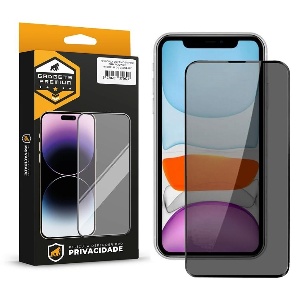 Pelicula para iPhone 11 - Defender Pro Privacidade - Preta - Gshield