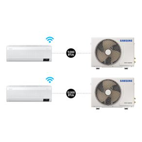 Combo - Ar condicionado Split Inverter Samsung WindFree Connect Sem Vento 9.000 & 12.000 BTUs Frio 220V