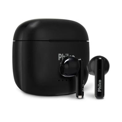 Fone de Ouvido Philco PFI200P Air Beats, Até 28hr de Bateria, Bluetooth 5.3, IPX4, Preto - PFI200P